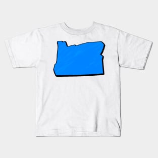 Bright Blue Oregon Outline Kids T-Shirt